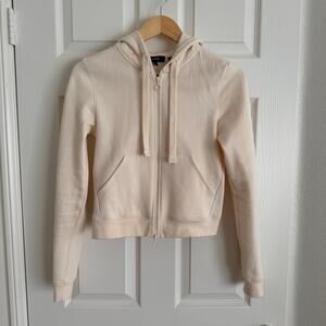 Theory Women's Cotton Fleece Zip Up Hoodie Sweatshirt Size P / XS